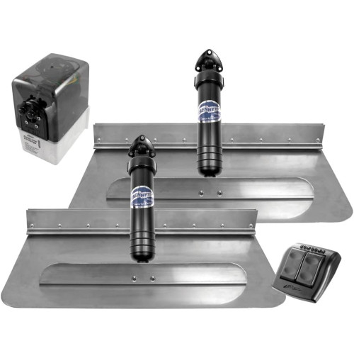 Classic Series Hydraulic Trim Tab Kit with Rocker Switch with Euro Control - 12V - 6BT-50002-72-00- 2412E - 5000272 - 6BT500027200 - Bennett Marine